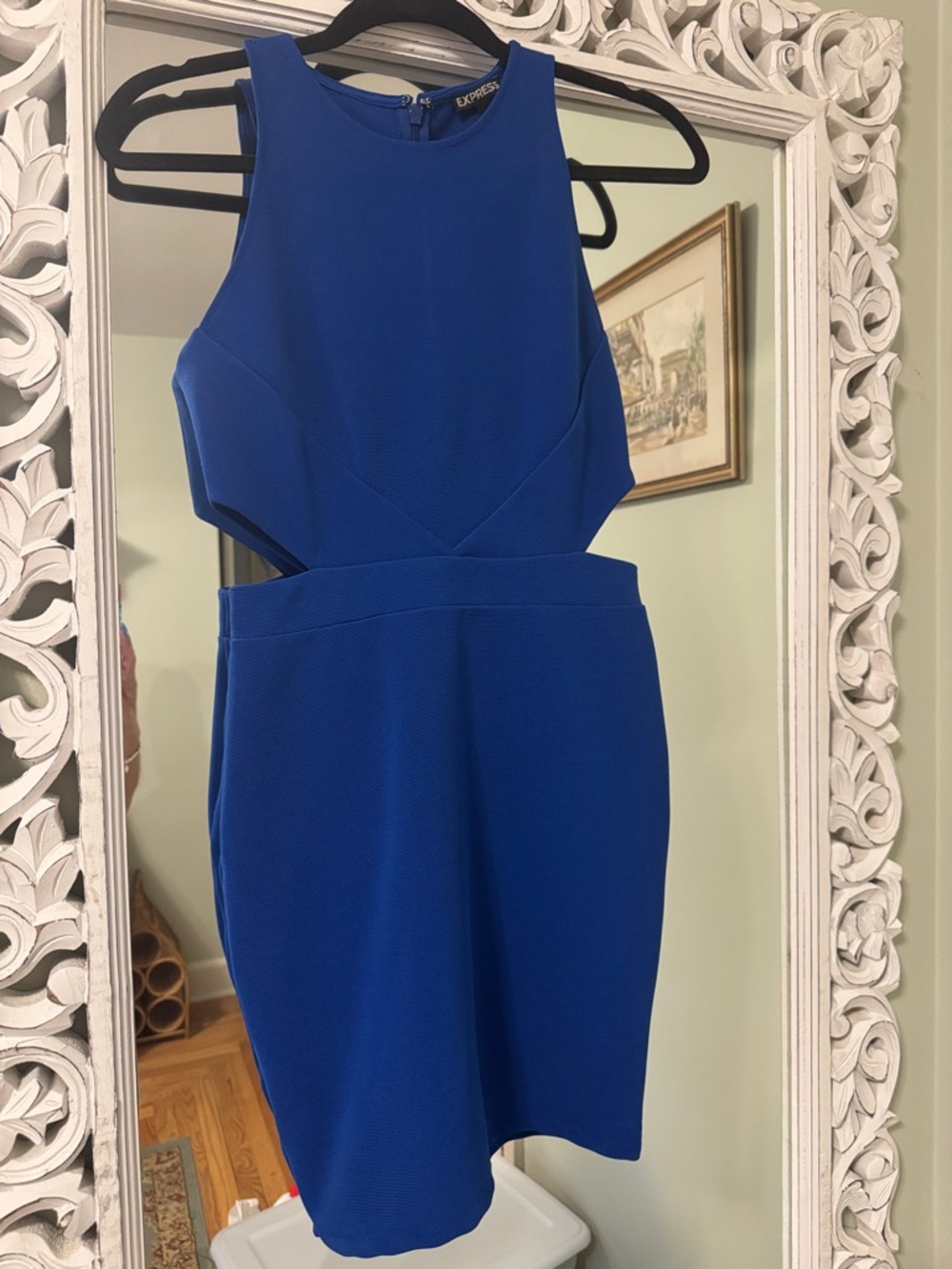 Express cobalt blue side cut out dress